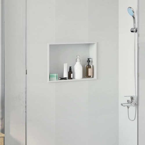vidaXL Dusch Nisch Vit 45 x 30 x 9,5 cm Rostfritt stål