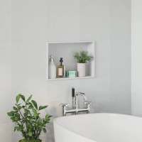 Produktbild för Dusch Nisch Vit 45 x 30 x 9,5 cm Rostfritt stål