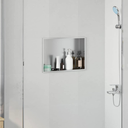 vidaXL Dusch Nisch Silver 45 x 30 x 9,5 cm Rostfritt stål