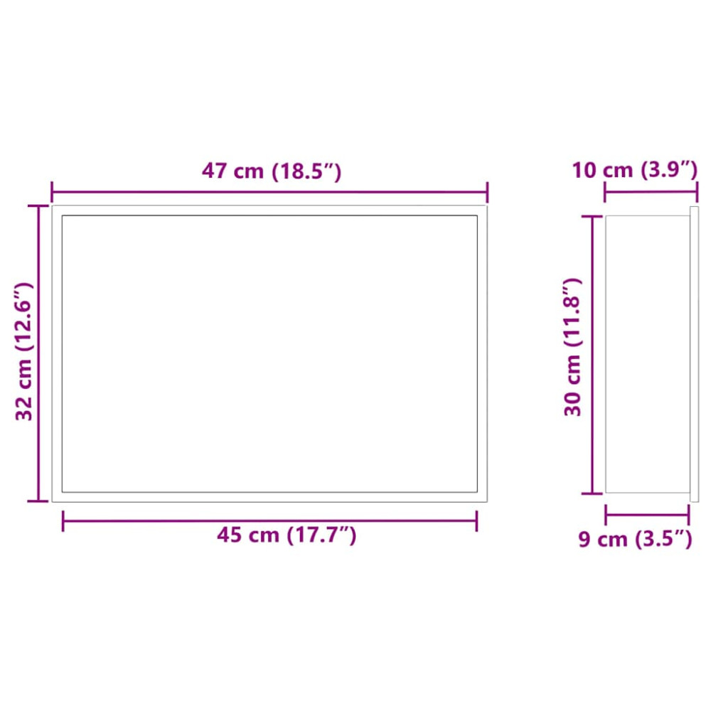 Produktbild för Dusch Nisch Silver 45 x 30 x 9,5 cm Rostfritt stål