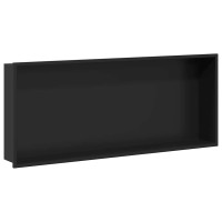 Produktbild för Dusch Nisch Svart 75 x 30 x 9,5 cm Rostfritt stål