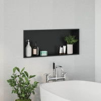 Produktbild för Dusch Nisch Svart 75 x 30 x 9,5 cm Rostfritt stål