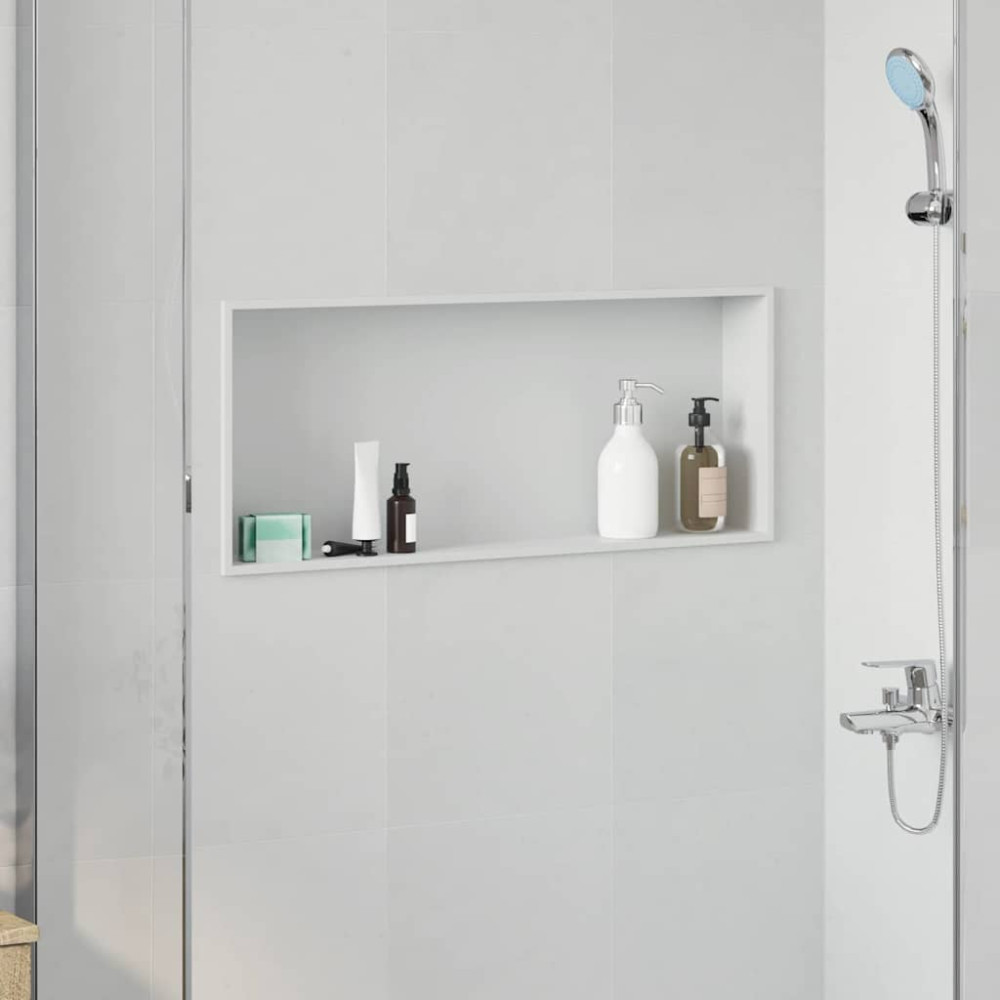 Produktbild för Dusch Nisch Vit 75 x 30 x 9,5 cm Rostfritt stål