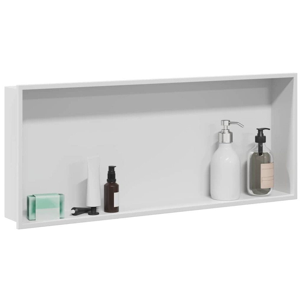 Produktbild för Dusch Nisch Vit 75 x 30 x 9,5 cm Rostfritt stål