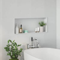 Produktbild för Dusch Nisch Vit 75 x 30 x 9,5 cm Rostfritt stål
