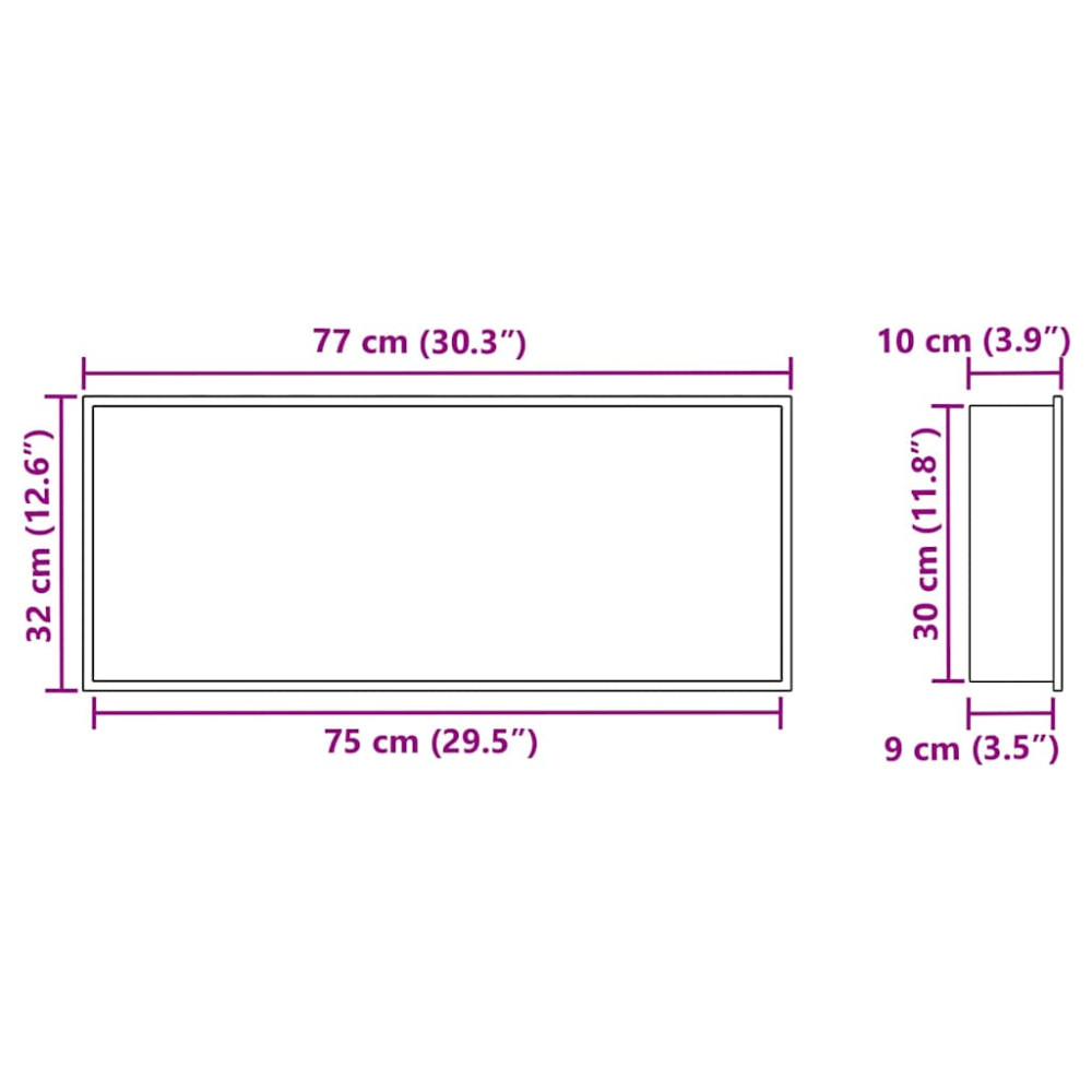 Produktbild för Dusch Nisch Silver 75 x 30 x 9,5 cm Rostfritt stål