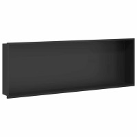 Produktbild för Dusch Nisch Svart 90 x 30 x 9,5 cm Rostfritt stål