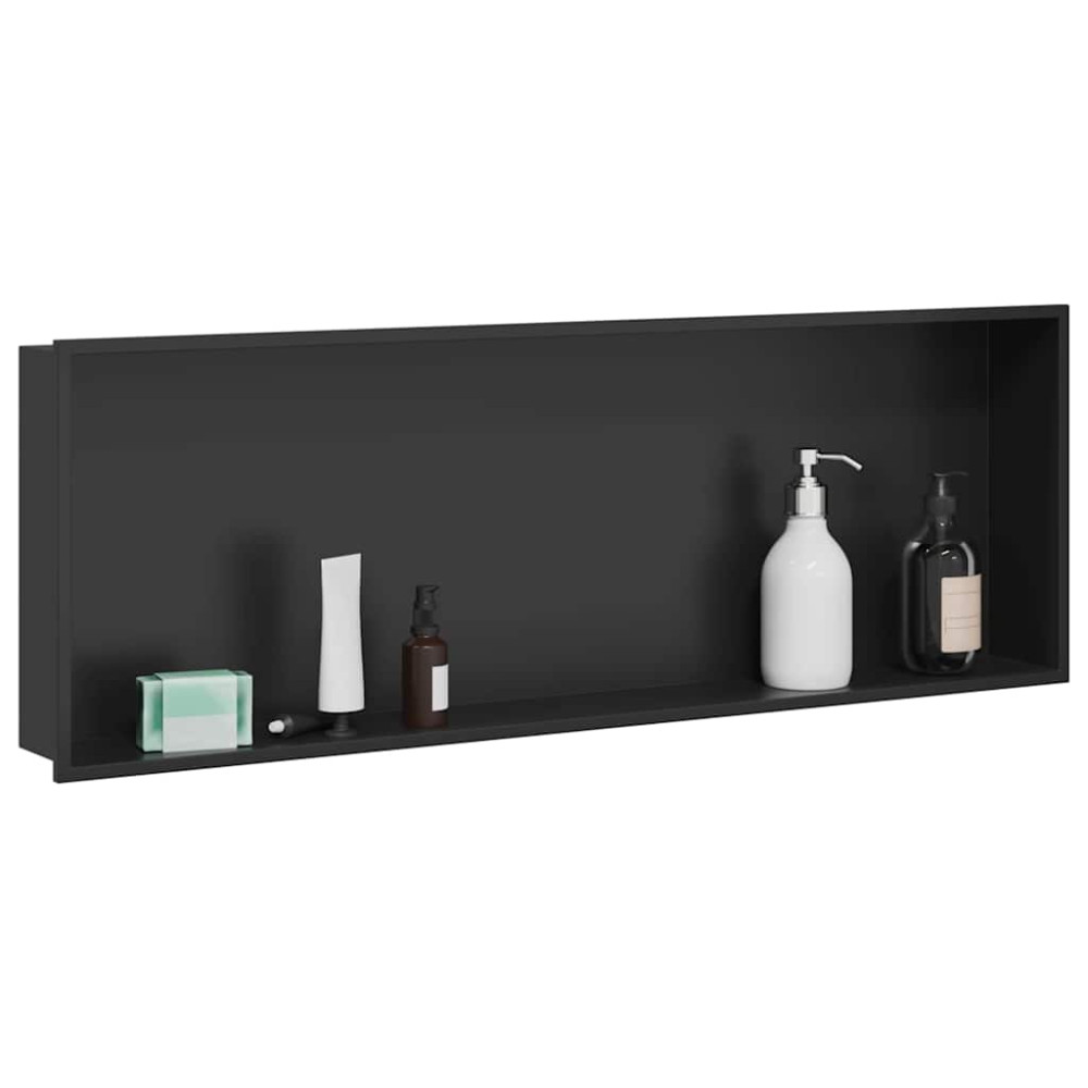 Produktbild för Dusch Nisch Svart 90 x 30 x 9,5 cm Rostfritt stål