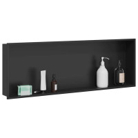 Produktbild för Dusch Nisch Svart 90 x 30 x 9,5 cm Rostfritt stål