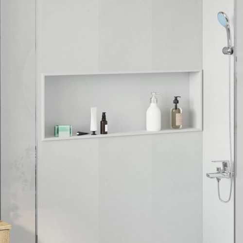 vidaXL Dusch Nisch Vit 90 x 30 x 9,5 cm Rostfritt stål