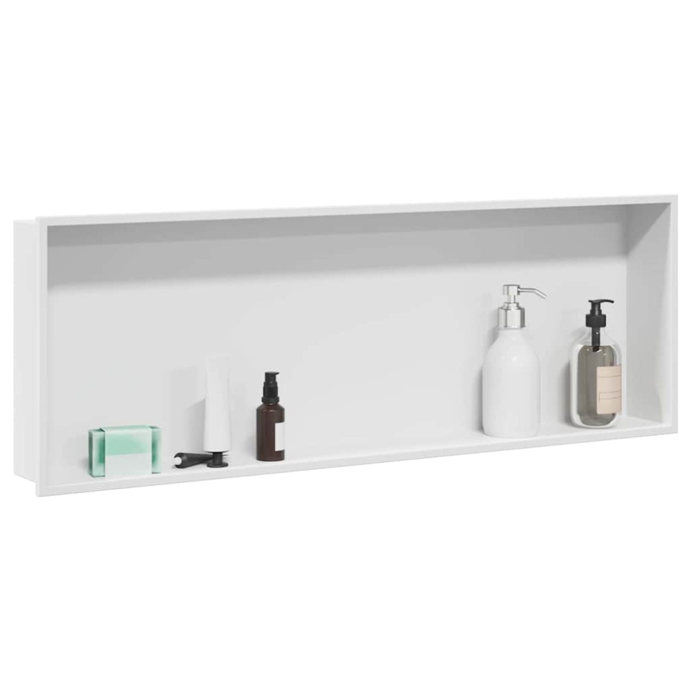 Produktbild för Dusch Nisch Vit 90 x 30 x 9,5 cm Rostfritt stål