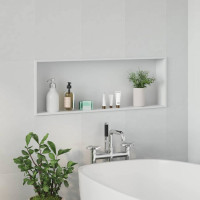 Produktbild för Dusch Nisch Vit 90 x 30 x 9,5 cm Rostfritt stål