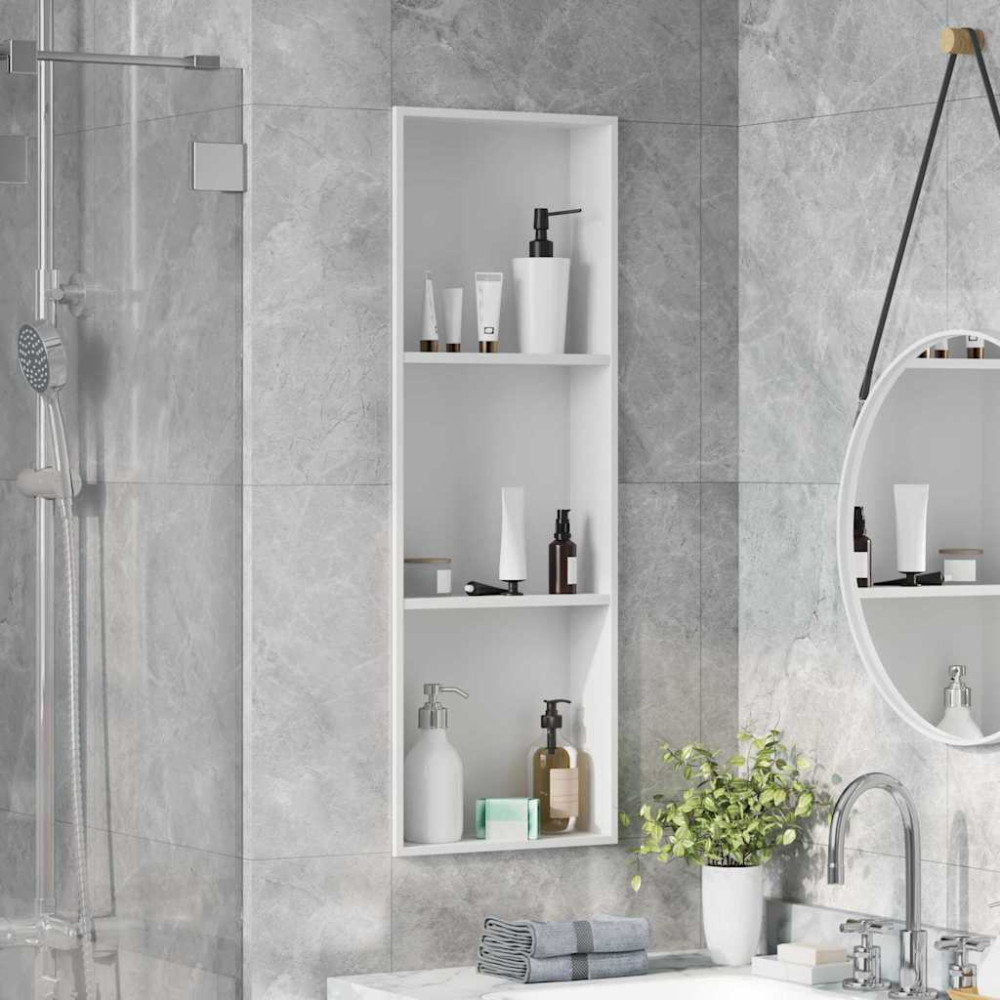 Produktbild för Dusch Nisch Vit 90 x 30 x 9,5 cm Rostfritt stål