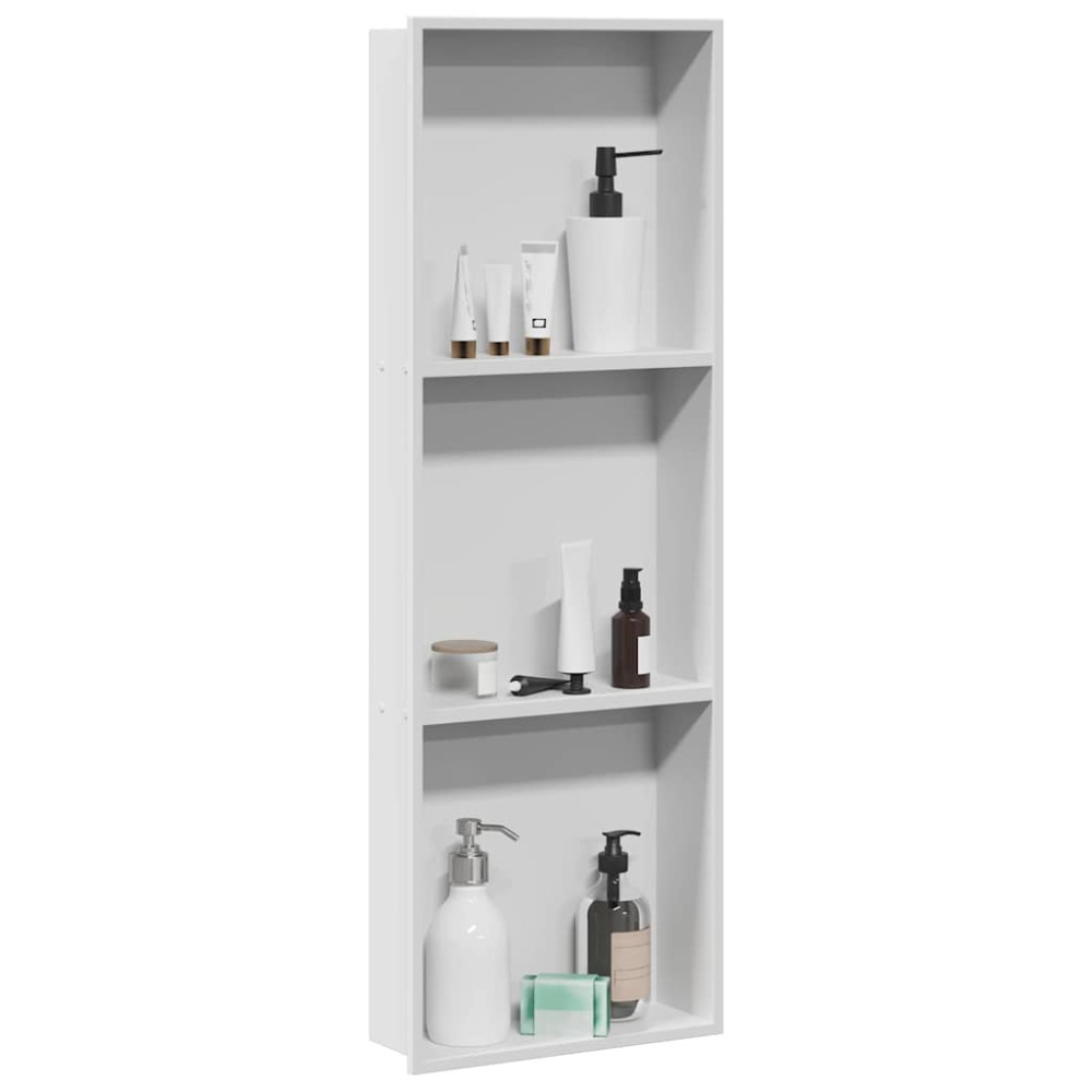 Produktbild för Dusch Nisch Vit 90 x 30 x 9,5 cm Rostfritt stål