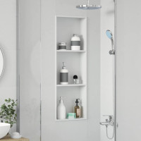 Produktbild för Dusch Nisch Vit 90 x 30 x 9,5 cm Rostfritt stål