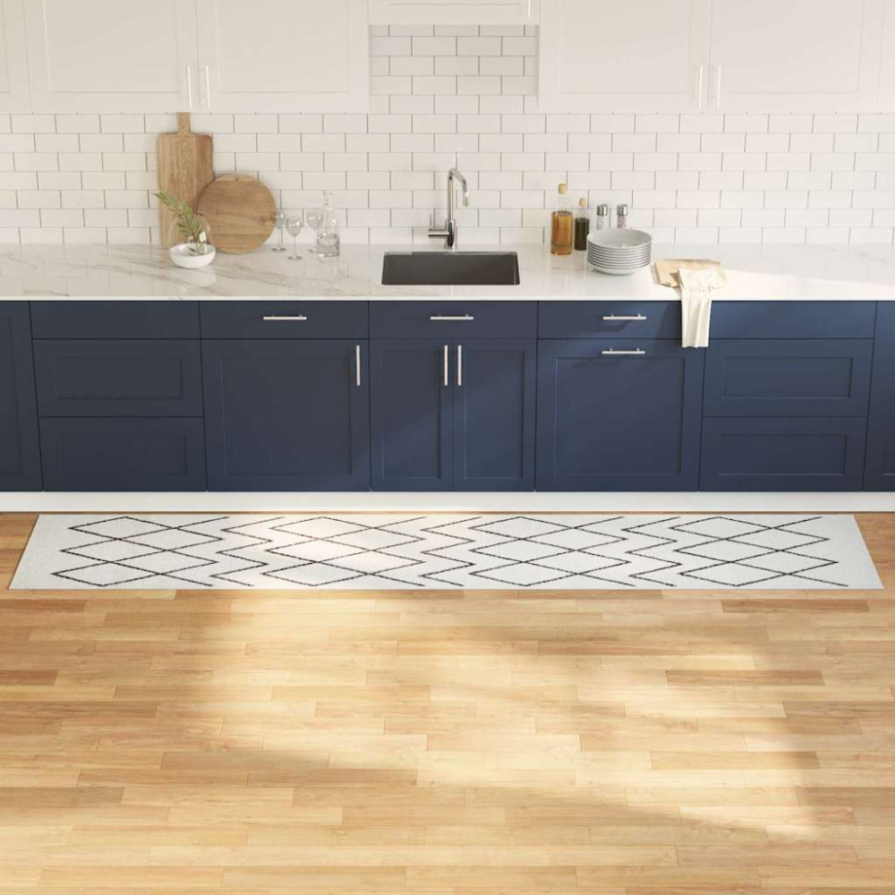 Produktbild för Köksmatta Vit 300 x 60 cm Sammet