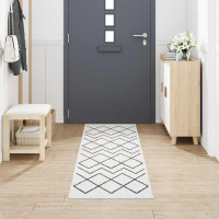 Produktbild för Köksmatta Vit 300 x 60 cm Sammet