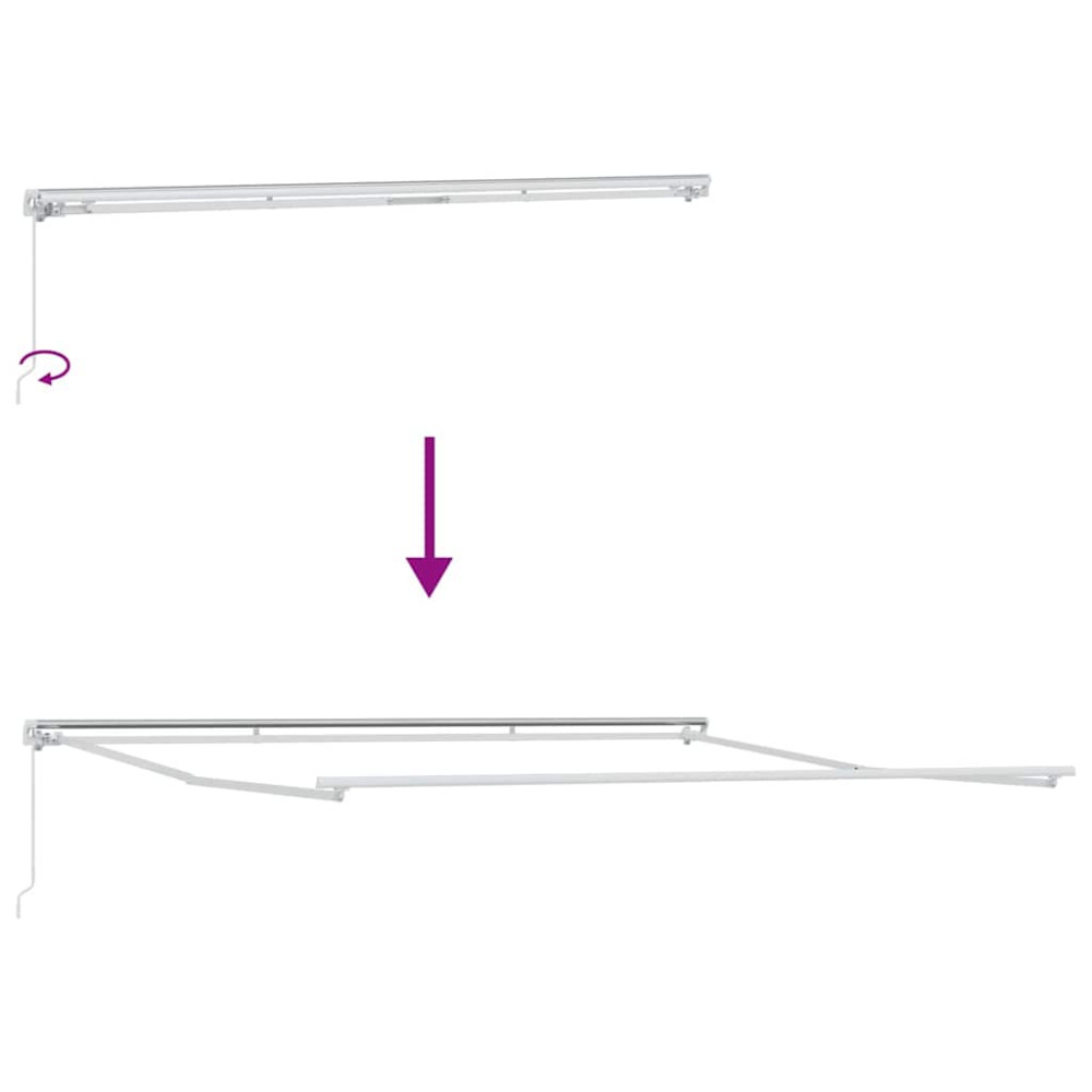 Produktbild för Markisram Vit 450 × 350 cm Aluminium