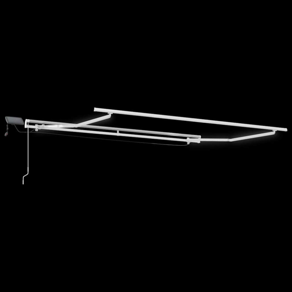 Produktbild för Markisram med LED -remsljus Vit 300 x 250 cm Aluminium