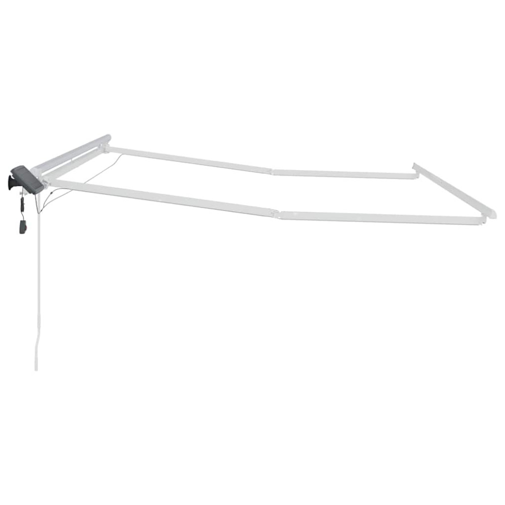 Produktbild för Markisram med LED -remsljus Vit 300 x 250 cm Aluminium