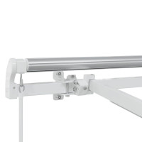 Produktbild för Markisram med LED -remsljus Vit 350 x 250 cm Aluminium
