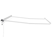 Produktbild för Markisram med LED -remsljus Vit 450 × 300 cm Aluminium