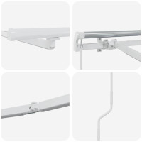 Produktbild för Markisram med LED -remsljus Vit 450 × 300 cm Aluminium
