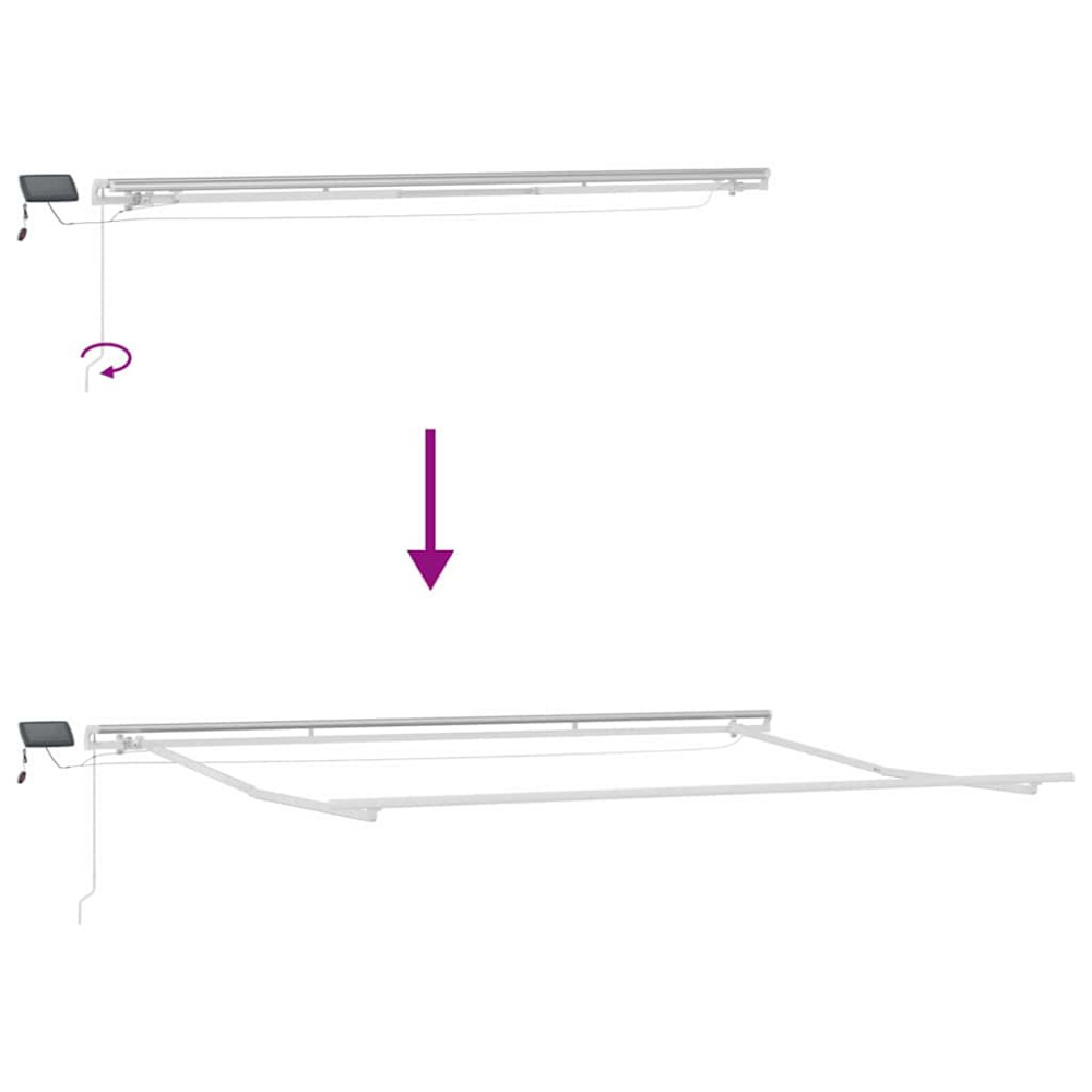 Produktbild för Markisram med LED -remsljus Vit 450 × 300 cm Aluminium