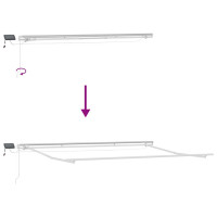 Produktbild för Markisram med LED -remsljus Vit 500 × 300 cm Aluminium