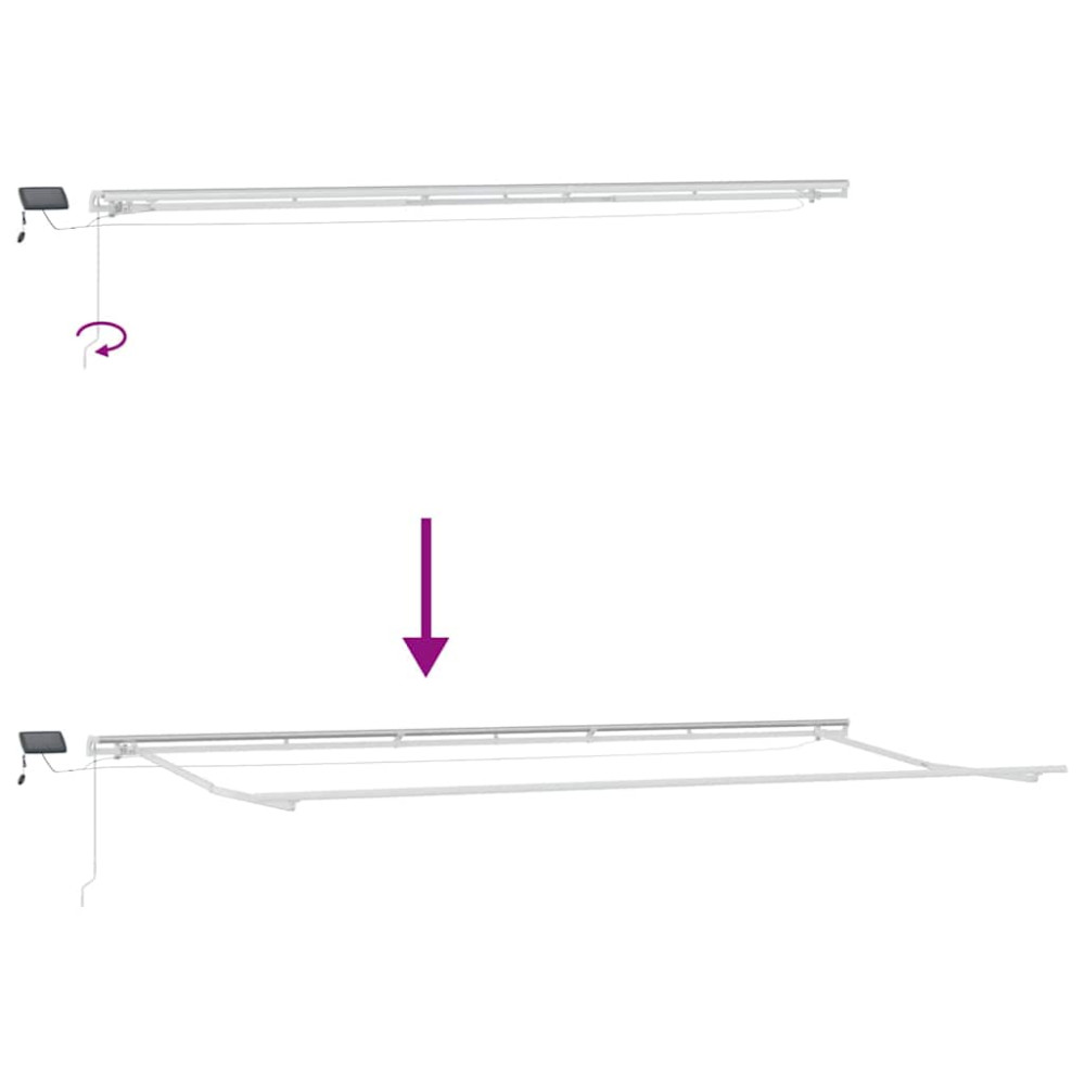 Produktbild för Markisram med LED -remsljus Vit 600 × 300 cm Aluminium