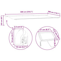 Produktbild för Markisram med LED -remsljus Vit 600 × 300 cm Aluminium