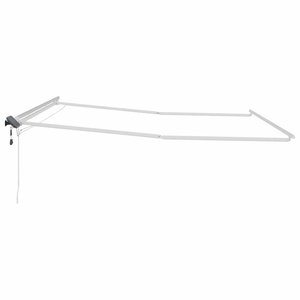 Produktbild för Markisram med LED -remsljus Vit 450 × 350 cm Aluminium