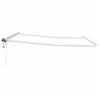 Produktbild för Markisram med LED -remsljus Vit 450 × 350 cm Aluminium