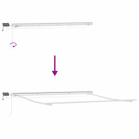 Produktbild för Markisram med LED -remsljus Vit 450 × 350 cm Aluminium