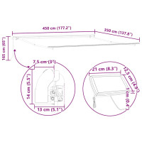 Produktbild för Markisram med LED -remsljus Vit 450 × 350 cm Aluminium
