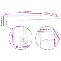 Produktbild för Markisram med LED -remsljus Vit 500 × 350 cm Aluminium