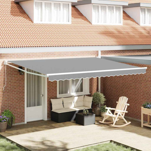 vidaXL Utdragbar markisram Vit 450 × 300 cm Aluminium