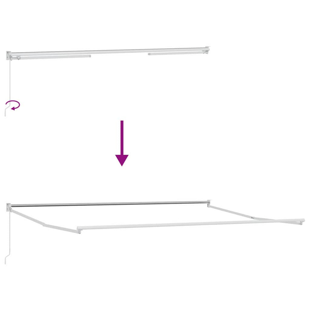 Produktbild för Utdragbar markisram Vit 450 × 300 cm Aluminium