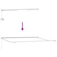 Produktbild för Utdragbar markisram Vit 450 × 300 cm Aluminium