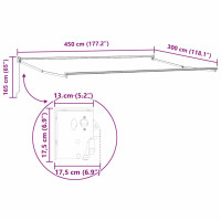 Produktbild för Utdragbar markisram Vit 450 × 300 cm Aluminium