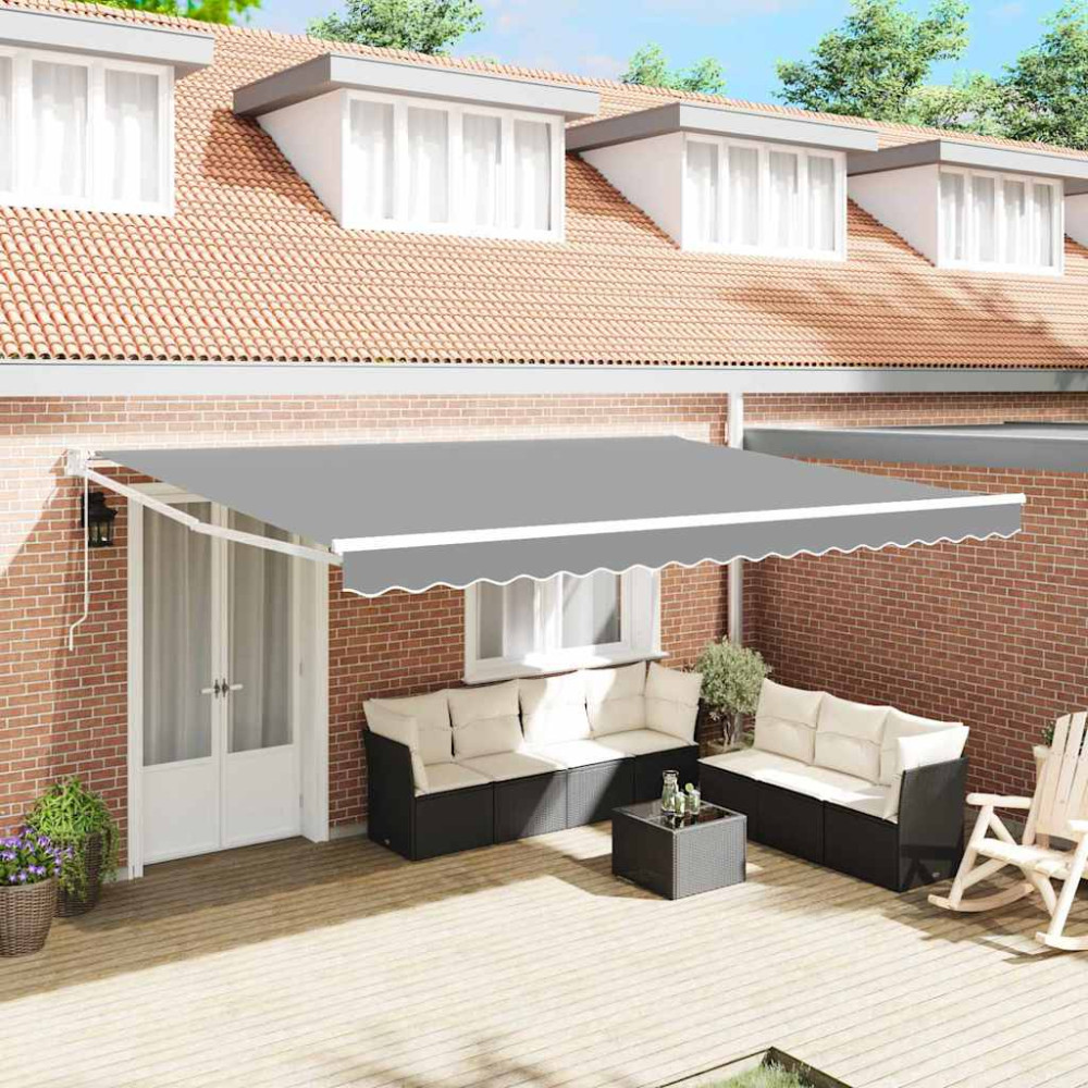 Produktbild för Utdragbar markisram Vit 450 × 300 cm Aluminium