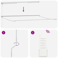 Produktbild för Utdragbar markisram Vit 500 × 300 cm Aluminium