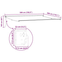 Produktbild för Utdragbar markisram Vit 500 × 300 cm Aluminium