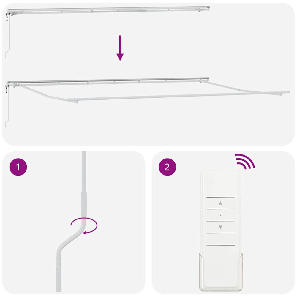 Produktbild för Markisram Vit 600 × 350 cm Aluminium