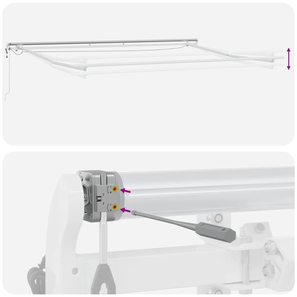 Produktbild för Markisram med LED -remsljus Vit 500 × 300 cm Aluminium
