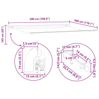 Produktbild för Markisram med LED -remsljus Vit 500 × 300 cm Aluminium