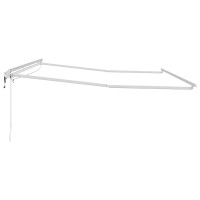 Produktbild för Markisram med LED -remsljus Vit 500 × 300 cm Aluminium
