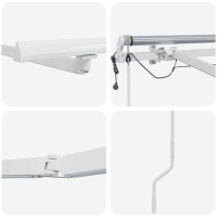 Produktbild för Markisram med LED -remsljus Vit 500 × 300 cm Aluminium