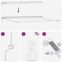 Produktbild för Markisram med LED -remsljus Vit 500 × 300 cm Aluminium