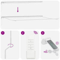 Produktbild för Markisram med LED -remsljus Vit 600 × 300 cm Aluminium